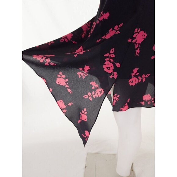 VERSUS VERSACE New 46 US 10 Strapless Floral-print Silk-crepe Mini Dress Black - Picture 7 of 15